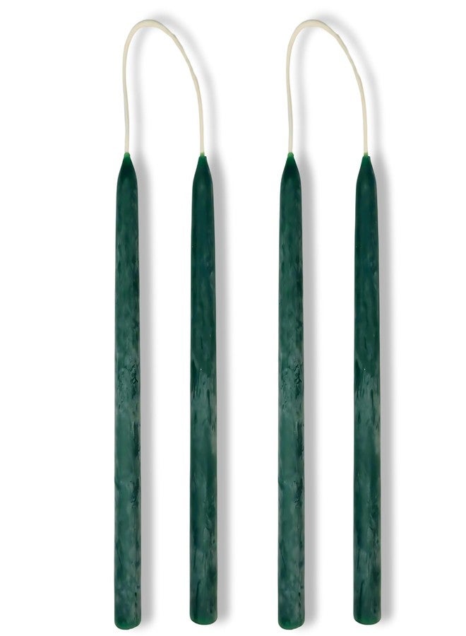 Candlestock Beeswax Taper Candles - 1/2" Diameter, Pure 100% Natural USA Beeswax, Cotton Wick, Dripless, Long-Burning, Handmade in Woodstock- 2 Pairs of Half Inch Tapers (Teal, 6 Inch) - Image 1